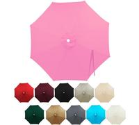 FANSU Replacement Parasol Canopy for 2M/2.7M/3M Garden Umbrellas Waterproof Protection Cover, Polyester Fabric for 6/8 Ribs, Ideal for Patio, Market & Balcony (Pink,2.8M/8 Ribs)
