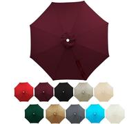 FANSU Replacement Parasol Canopy for 2M/2.7M/3M Garden Umbrellas Waterproof Protection Cover, Polyester Fabric for 6/8 Ribs, Ideal for Patio, Market & Balcony (Burgundy,3M/6 Ribs)