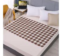 FANSU Reusable Incontinence Pads, Soft Quilted Bed Pads, Absorbent Incontinence Bed Sheets, Double/Single Beds Washable Protector Mats for Kids Adults Elderly & Pets (Brown checkered,30x40cm)