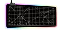 FANSU RGB Gaming Mouse Pad, Extra Large Mouse Mat, Cool LED Light Up Desk Pad, with Non-Slip Rubber Base, Soft Computer Keyboard Mousepad for Game, Tools Ruler Print (Black,900x400x4mm)
