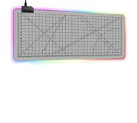 FANSU RGB Gaming Mouse Pad, Extra Large Mouse Mat, Cool LED Light Up Desk Pad, with Non-Slip Rubber Base, Soft Computer Keyboard Mousepad for Game, Tools Ruler Print (Gray,700x300x4mm)