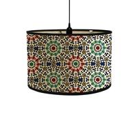 FANSU Round Drum Light Shade for Table Lamp, Bohemian Mandala Style Print Pattern Pendant Lampshades Easy Fit for Living Rooms, Bedroom, Hallways, Reading Room (Kaleidoscope)
