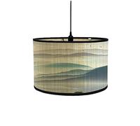 FANSU Round Drum Light Shade for Table Lamp, Chinese Style Pattern Pendant Lampshades Easy Fit for Living Rooms, Bedroom, Hallways, Reading Room (30 * 20cm,Mountain Peak 6)