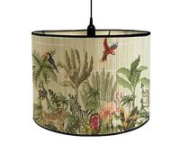 FANSU Round Drum Light Shade for Table Lamp, Classical Pattern Pendant Lampshades Easy Fit for Living Rooms, Bedroom, Hallways, Reading Room (30 * 20cm,Flamingo)