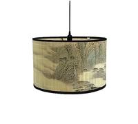 FANSU Round Drum Light Shade for Table Lamp, Modern Chinese Style Pendant Lampshades Easy Fit for Living Rooms, Bedroom, Hallways, Reading Room (Vintage,30x30x20cm)