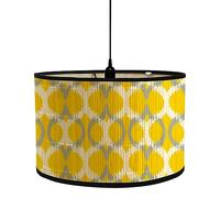 FANSU Round Drum Light Shade for Table Lamp, Modern Yellow Blue Pendant Lampshades Easy Fit for Living Rooms, Bedroom, Hallways, Reading Room (Yellow Gray,30x30x20cm)