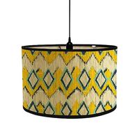 FANSU Round Drum Light Shade for Table Lamp, Modern Yellow Blue Pendant Lampshades Easy Fit for Living Rooms, Bedroom, Hallways, Reading Room (Diamond,30x30x20cm)