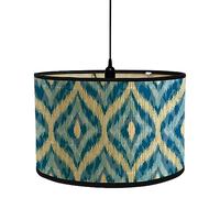 FANSU Round Drum Light Shade for Table Lamp, Modern Yellow Blue Pendant Lampshades Easy Fit for Living Rooms, Bedroom, Hallways, Reading Room (Light Blue,30x30x20cm)
