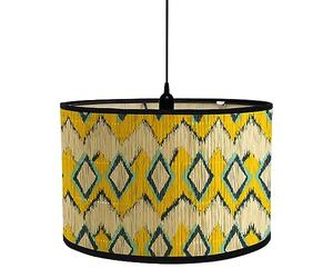 FANSU Round Drum Light Shade for Table Lamp, Modern Yellow Blue Pendant Lampshades Easy Fit for Living Rooms, Bedroom, Hallways, Reading Room (Diamond,30x30x20cm)