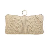 FANSU Shimmer Pleats Evening Clutch Bag for Women Wedding Guest (Gold)