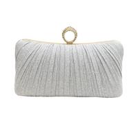 FANSU Shimmer Pleats Evening Clutch Bag for Women Wedding Guest (Silver)