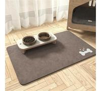 FANSU Simple Elegant Pet Food Mat, Absorbent pet Mats for Food Bowls, Universal Feeding Mat Water Proof Non Slip Dog Slow Feeder Mat for Dogs and Cats Food Water Bowls (Khaki,20x30cm)
