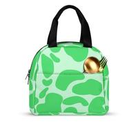 FANSU Simple Modern Texture Lunch Bag, Insulated Lunch Bag, Wide Open Portable Cooler Lunchbox, Waterproof Totes,Handbag Men Women for Outdoor,Beach,Camping,Travel,Picnic (Green,22x20x13cm)