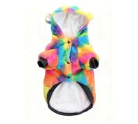 FANSU Small Dog Cat Jumper Soft Turtleneck Puppy Sweater Thicken Knit Cat Dog Pullover Vest Coat for Small Medium Large Pet, Warm Christmas Halloween Winter Outfit (Tie-dye,L)