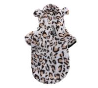 FANSU Small Dog Cat Jumper Soft Turtleneck Puppy Sweater Thicken Knit Cat Dog Pullover Vest Coat for Small Medium Large Pet, Warm Christmas Halloween Winter Outfit (Leopard print,L)