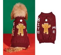 FANSU Small Dog Jumper Christmas Style Soft Turtleneck Puppy Sweater Thicken Knitt Pullover Vest Coat for Small Medium Large Dogs and Cats, Warm Pet Christmas Winter Outfit (M,Gingerbread Man)