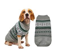 FANSU Small Dog Jumper Classic Elk Pattern Soft Turtleneck Puppy Sweater Thicken Knitt Pullover Coat for Small Medium Large Dogs and Cats, Warm Pet Christmas Winter Outfit (XXL,Gray)