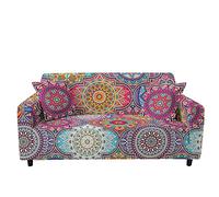 FANSU Sofa Cover Vintage Mandala Floral Printed Stretch Universal Sofa Slipcovers, Settee Loveseat Couch Home Decor, Soft Removable Washable Pet Furniture Protector (Colorful,3 seater)
