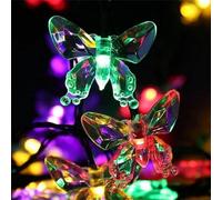 FANSU Solar Lights Outdoor Garden String, Butterfly Outdoor Garden String Lights IP44 Waterproof Outside Lighting LED, 8 Modes, for Party Wedding Balcony Terrace (Colorful,5 M/20 LED)