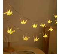 FANSU Solar Lights Outdoor Garden String, Thousand Paper Cranes Outdoor Garden String Lights IP44 Waterproof Outside Lighting LED, 8 Modes, Hanging for Party Balcony (Warm White,7 M/50 LED)