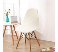 FANSU Solid Color Dining Chair Covers Set of 1/2/4/6, Scandinavian Chair Slipcovers Stretch Shell Chair Covers with Back for Kitchen, Dining, Bedroom, Living Room (White,1 pcs)