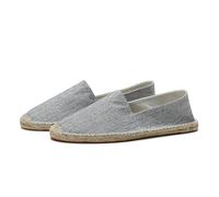 FANSU Solid Color Espadrilles Women, Comfortable and Portable Women's Espadrille Shoes, Slip-on Flat Espadrilles, Ladies Canvas Shoes No Laces Grey