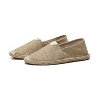 FANSU Solid Color Espadrilles Women, Comfortable and Portable Women's Espadrille Shoes, Slip-on Flat Espadrilles, Ladies Canvas Shoes No Laces Dark Brown