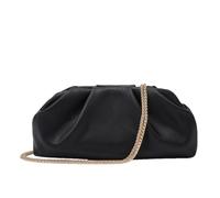 FANSU Solid Color Evening Clutch Bag for Women Wedding Guest (Black)