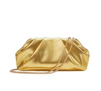 FANSU Solid Color Evening Clutch Bag for Women Wedding Guest (Dark Gold)