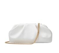 FANSU Solid Color Evening Clutch Bag for Women Wedding Guest (White)