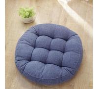 FANSU Solid Color Round Seat Cushions for Dining Chairs, Cotton Linen Cushion Seat Pads Chair Cushions Seat Pads Seat Pads for Kitchen Chairs Padded Chair Cushions (Dark Blue,Diameter 47cm)