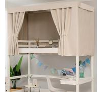 FANSU Solid Color Students Dormitory Bunk Bed Curtain, Cabin Bunk Bed Tent Curtain Breathable Dustproof Lightproof Single Sleeper Privacy Shading Cloth for Home School Dorm (Beige,2x1.2m-2pc)