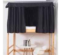 FANSU Solid Color Students Dormitory Bunk Bed Curtain, Cabin Bunk Bed Tent Curtain Breathable Dustproof Lightproof Single Sleeper Privacy Shading Cloth for Home School Dorm (Black,2x1.5m-1pc)