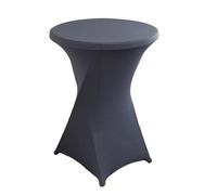 FANSU Spandex Cocktail Table Cover, Stretch Cocktail Table Round Cover 4 Legs Pockets Round Bar Tablecloth for Party Wedding Birthday Banquet Outdoor (Dark Gray,80x110cm)