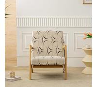 FANSU Stretch Arm Chair Covers for Mid Century Modern Upholstered Protector, 1 Seater Accent Chair Cover with Zipper Wooden Armchair Slipcover Elastic Furniture Protector (YT01 Black Lines)