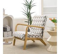 FANSU Stretch Arm Chair Covers for Mid Century Modern Upholstered Protector, 1 Seater Accent Chair Cover with Zipper Wooden Armchair Slipcover Elastic Furniture Protector (YT02 Vintage Gold)