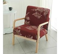 FANSU Stretch Arm Chair Covers pattern for Mid Century Upholstered Protector, 1 Seater Accent Chair Cover with Zipper Wooden Armchair Slipcover Elastic Furniture Protector (Brick Red)