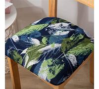 FANSU Stretch Dining Chair Seat Covers Set of 1 2 4 6, Leaf Pattern Chair Seat Covers with Ties Elastic Non Slip Chair Seat Slipcovers for Dining Room Kitchen Office (Green Leaves,2 Pieces)