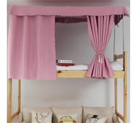 FANSU Students Dormitory Bunk Bed Curtain, Solid Color Cabin Bunk Bed Tent Curtain Breathable Dustproof Lightproof Single Sleeper Privacy Shading Cloth for Home School Dorm (Pink,Top(2.2x1.2m))
