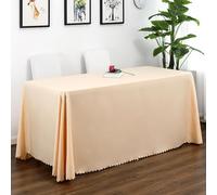 FANSU Table Cloths, Rectangle Tablecloth Solid Color Stain-Resistant Casual Outdoor Table Cover for Kitchen Dinning Banquet Party Wedding Decoration (Cream,180x320cm)