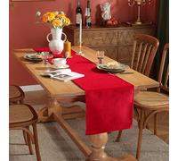 FANSU Table Runner,Fashion Solid Colours Table Runner Table Runners for Dining Table,Linen Autumn Table Runner,Washable Non-slip Table Runners for Holiday Party Dining Table (33 * 180cm,Red)