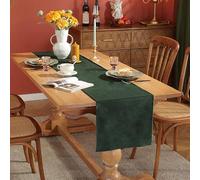 FANSU Table Runner,Fashion Solid Colours Table Runner Table Runners for Dining Table,Linen Autumn Table Runner,Washable Non-slip Table Runners for Holiday Party Dining Table (33 * 160cm,Dark Green)