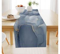 FANSU Table Runner, Marble Pattern Table Runners for Dining Table, Linen Autumn Table Runner, Washable Table Runners for Holiday Party Dining Table (Blue Marble,33x183cm)