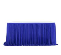 FANSU Table Tulle Skirt, Party Table Skirt Rectangle Round Tablecloth for Decoration Girl Party Birthday Wedding Baby Shower Holiday New Year Banquet (Dark Blue,6FT/183x77cm)