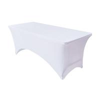 FANSU Tablecloth Rectangular Spandex, Fitted Table Cloth Rectangle Elasticated Table Cover Stretch Tablecloths Washable for Party Wedding Event Banquet Birthday (White,4FT/122x76cm)