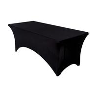 FANSU Tablecloth Rectangular Spandex, Fitted Table Cloth Rectangle Elasticated Table Cover Stretch Tablecloths Washable for Party Wedding Event Banquet Birthday (Black,6FT/183x76cm)