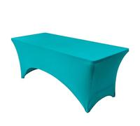 FANSU Tablecloth Rectangular Spandex, Fitted Table Cloth Rectangle Elasticated Table Cover Stretch Tablecloths Washable for Party Wedding Event Banquet Birthday (Turquoise,4FT/122x76cm)