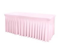 FANSU Tablecloth Skirt, Spandex Tablecloth Fitted Table Cloth Elasticated Table Cover Rectangle Stretch Table Cover Tablecloths for Wedding Banquet Birthday Party (6FT/183x76cm,Pink C)