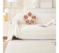 FANSU Throw for Sofa Large 1/2/3/4 Seater, Waffle Soft Throw Blanket Sofa Reversible Versatile Blanket Throw Decorative Blanket for Chair Settees Couch Sofa Bed (Pearl white,180 * 420cm)