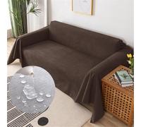 FANSU Throw for Sofa Large 1/2/3/4 Seater Waterproof Velvet Throw Blanket Sofa Versatile Soft Blanket Throw Lightweight Decorative Blankets for Chair Settees Couch Sofa Bed (180x300cm,Brown)